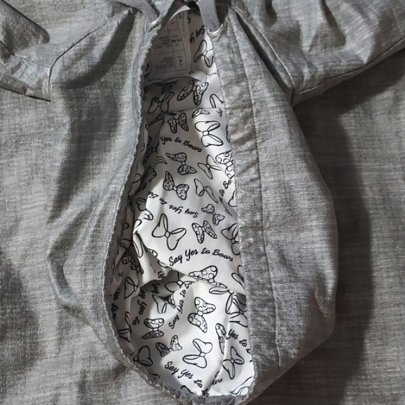 Disney World Minnie Mouse Rain Jacket Gray Glittery Logo Size Medium - Picture 14 of 15